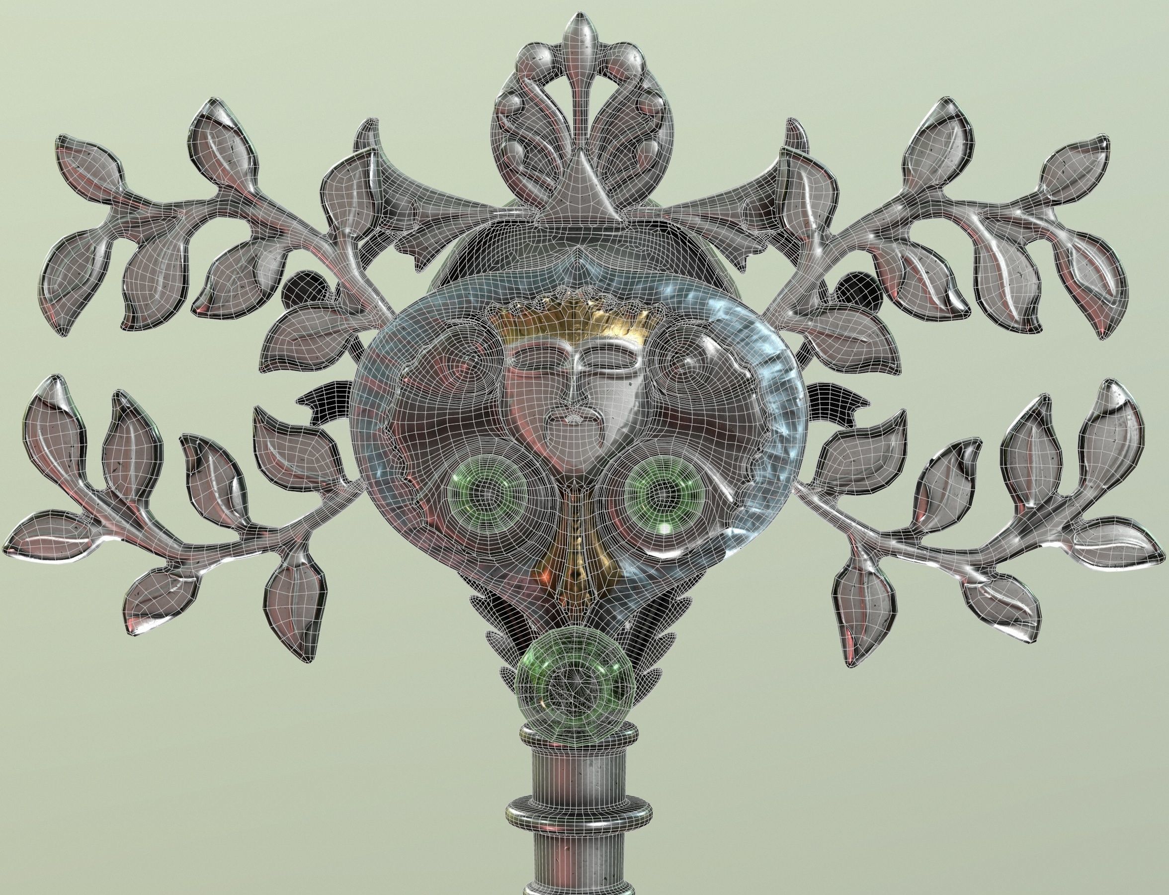 spring key Low-poly 3D model_35