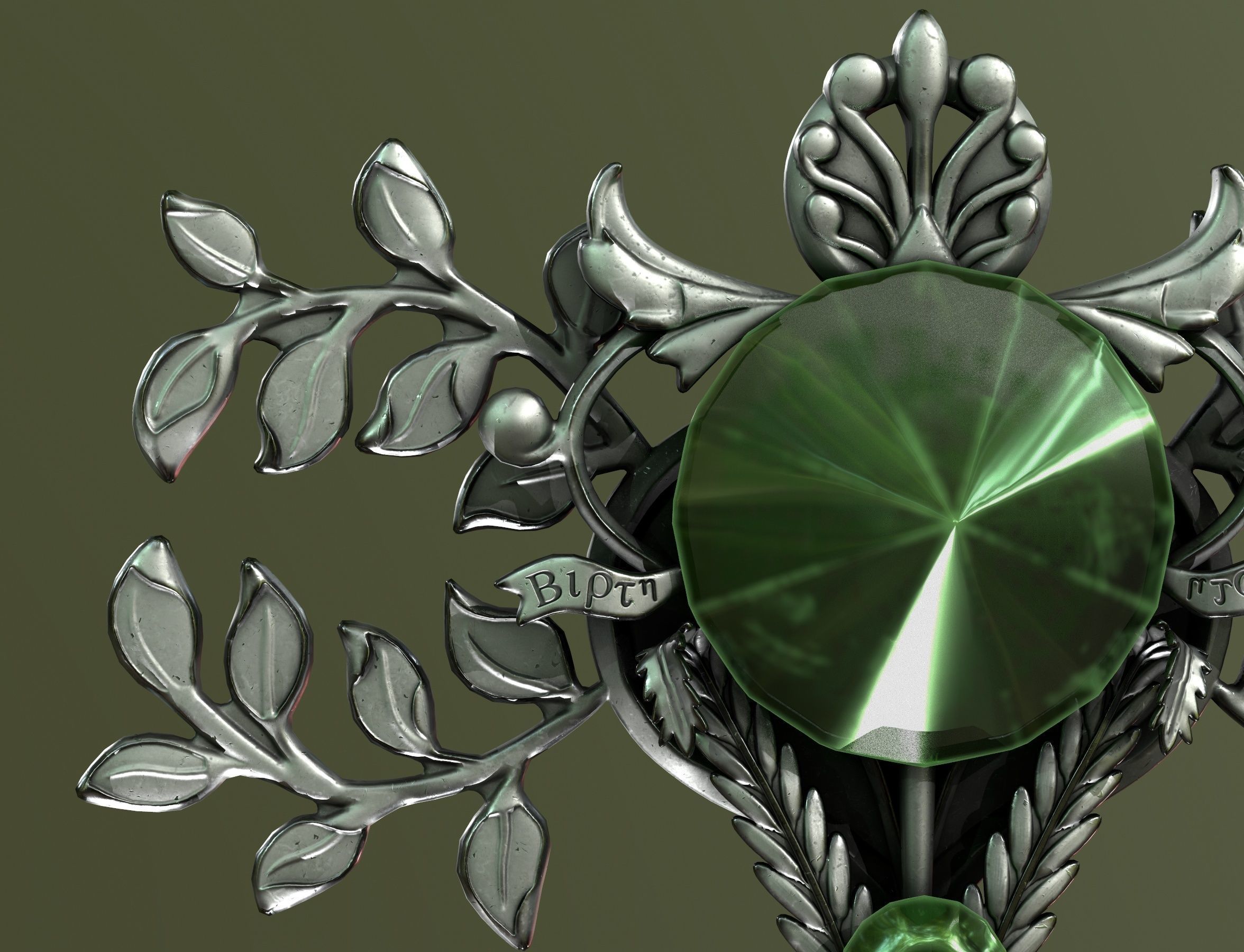 spring key Low-poly 3D model_18