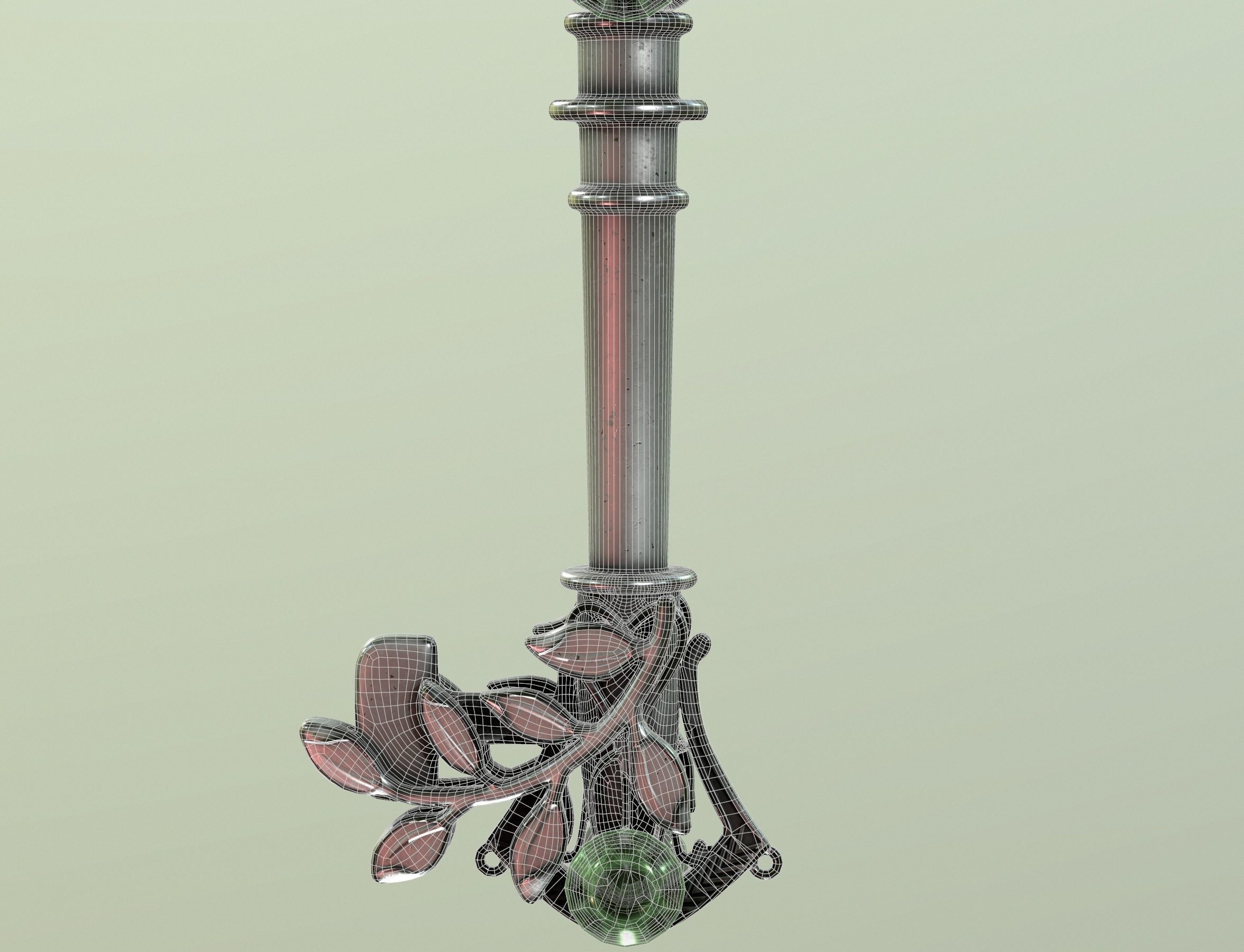 spring key Low-poly 3D model_36