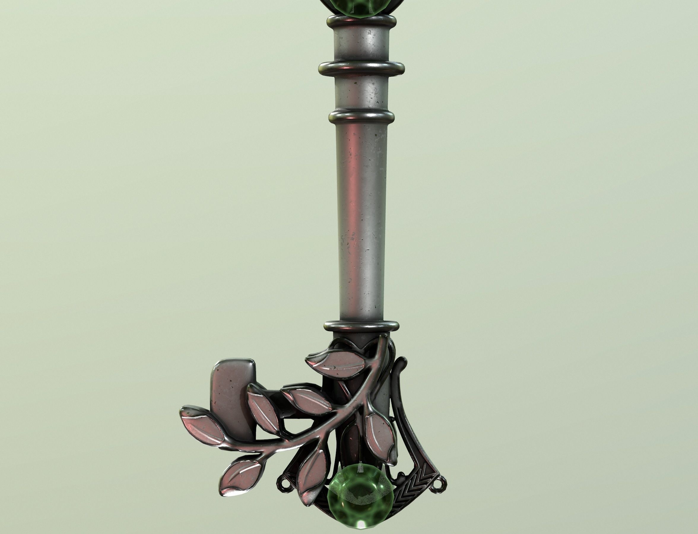 spring key Low-poly 3D model_10