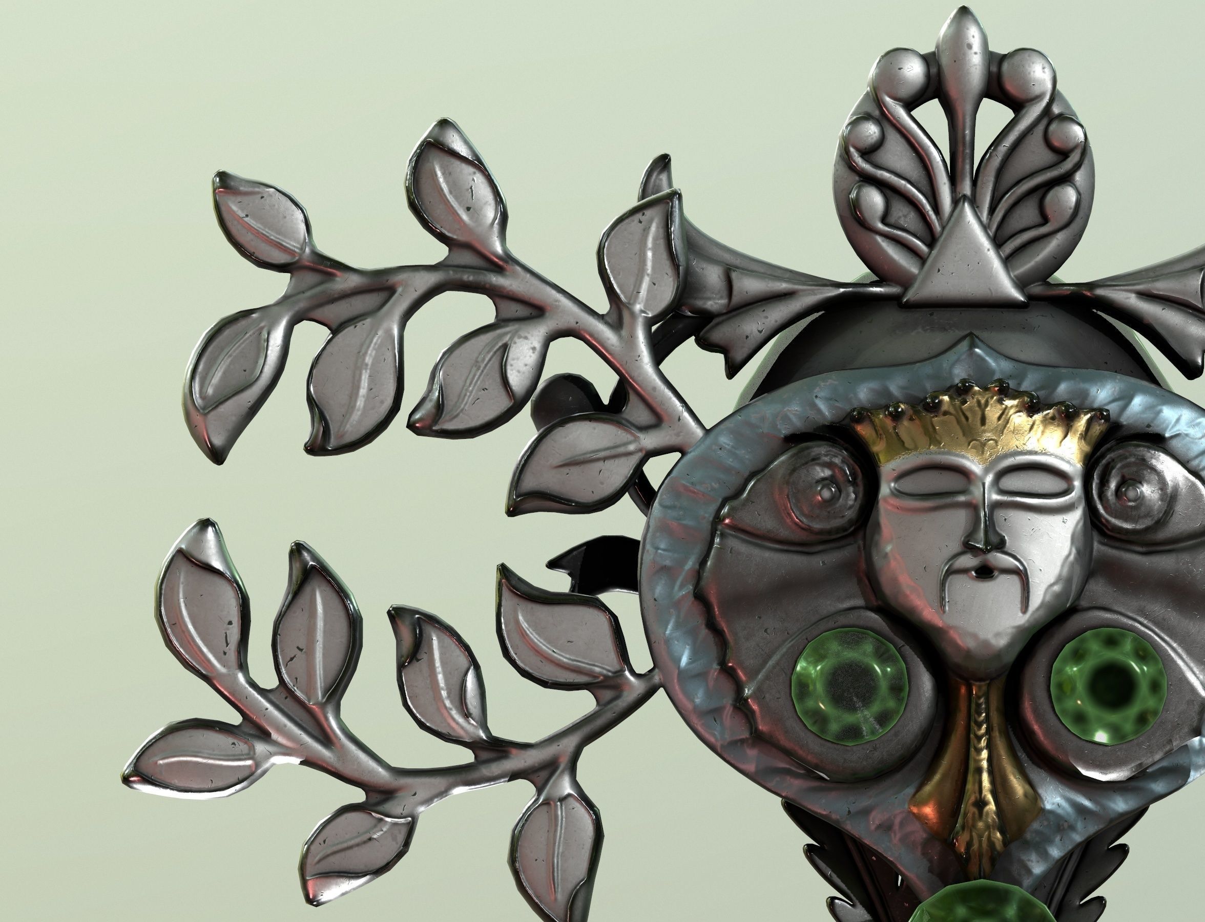 spring key Low-poly 3D model_20