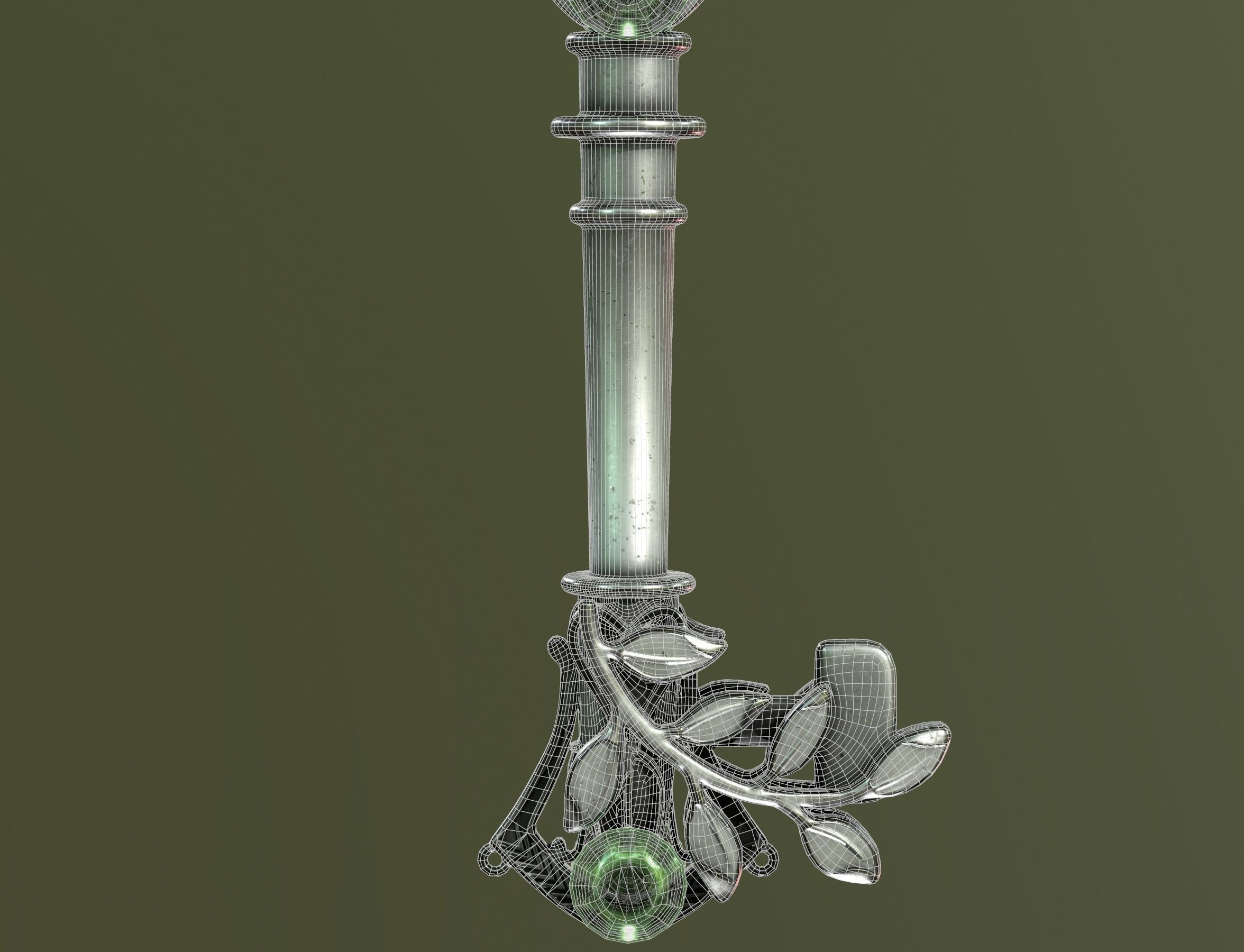 spring key Low-poly 3D model_34