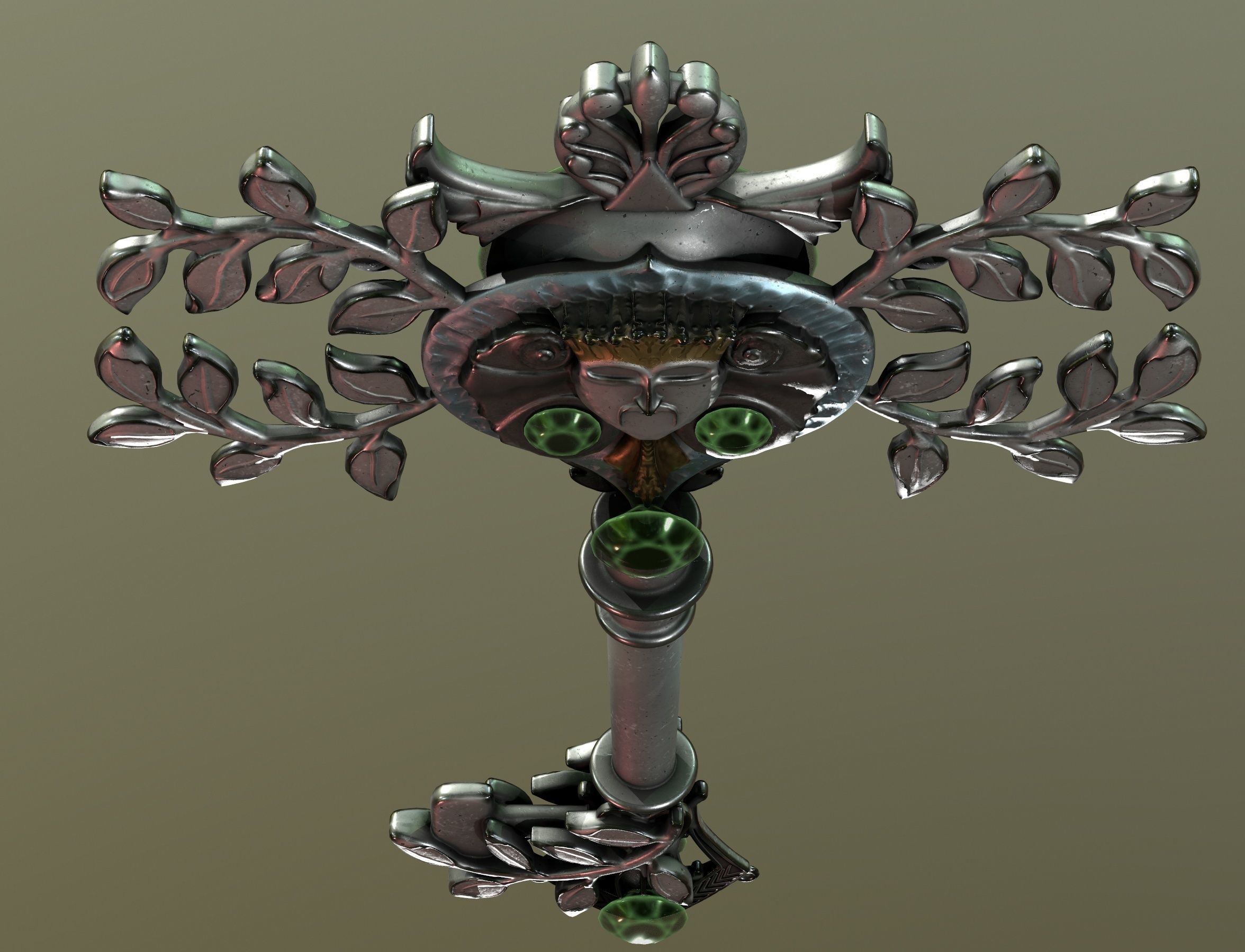 spring key Low-poly 3D model_5