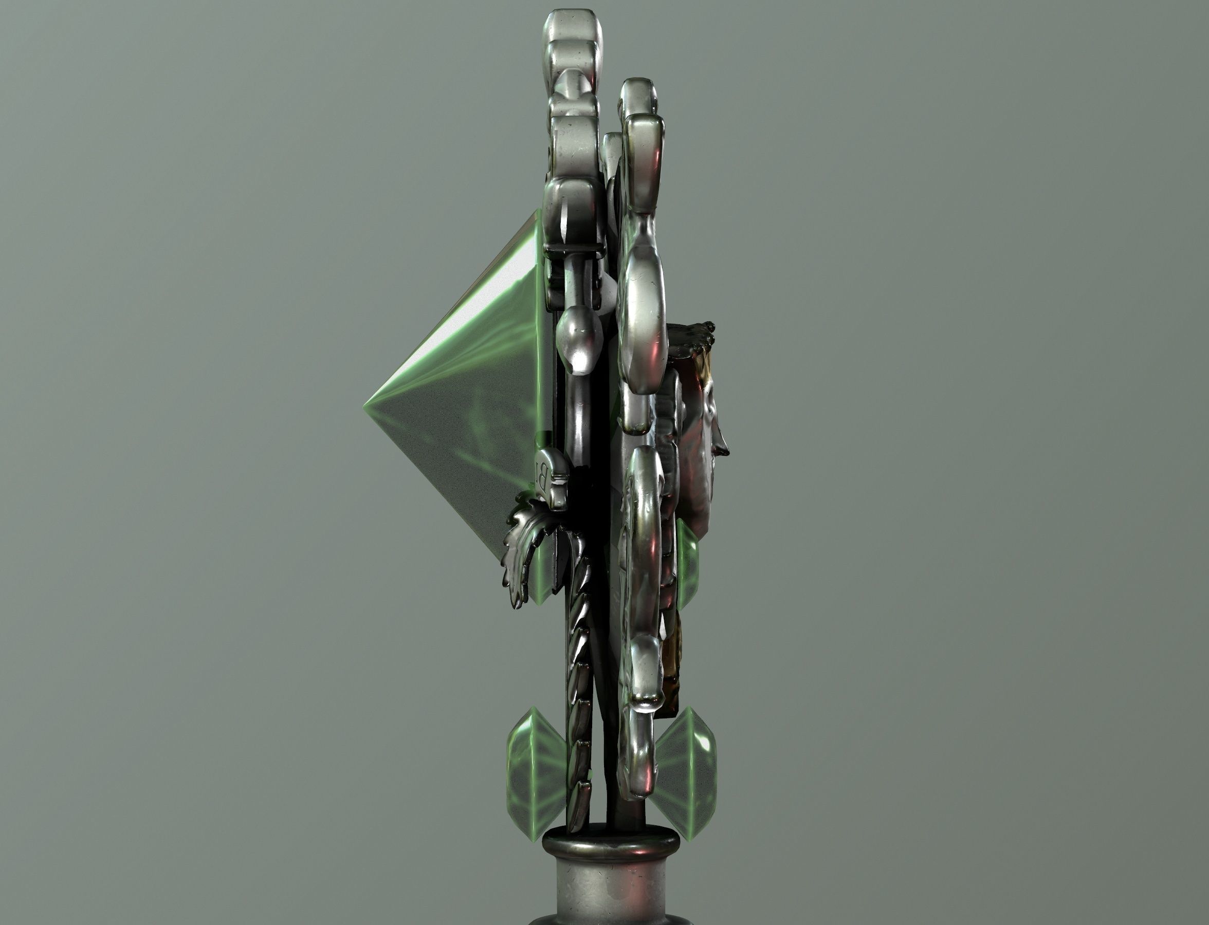 spring key Low-poly 3D model_28