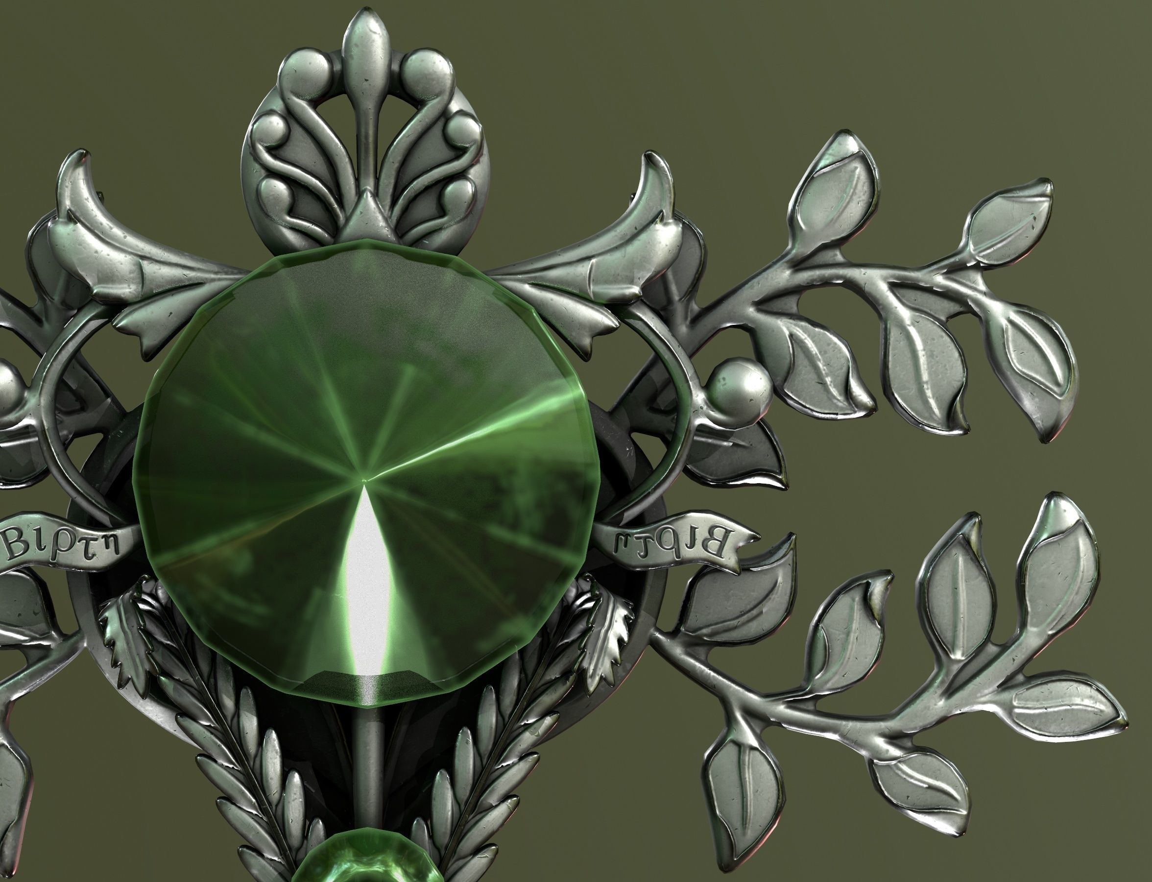 spring key Low-poly 3D model_19