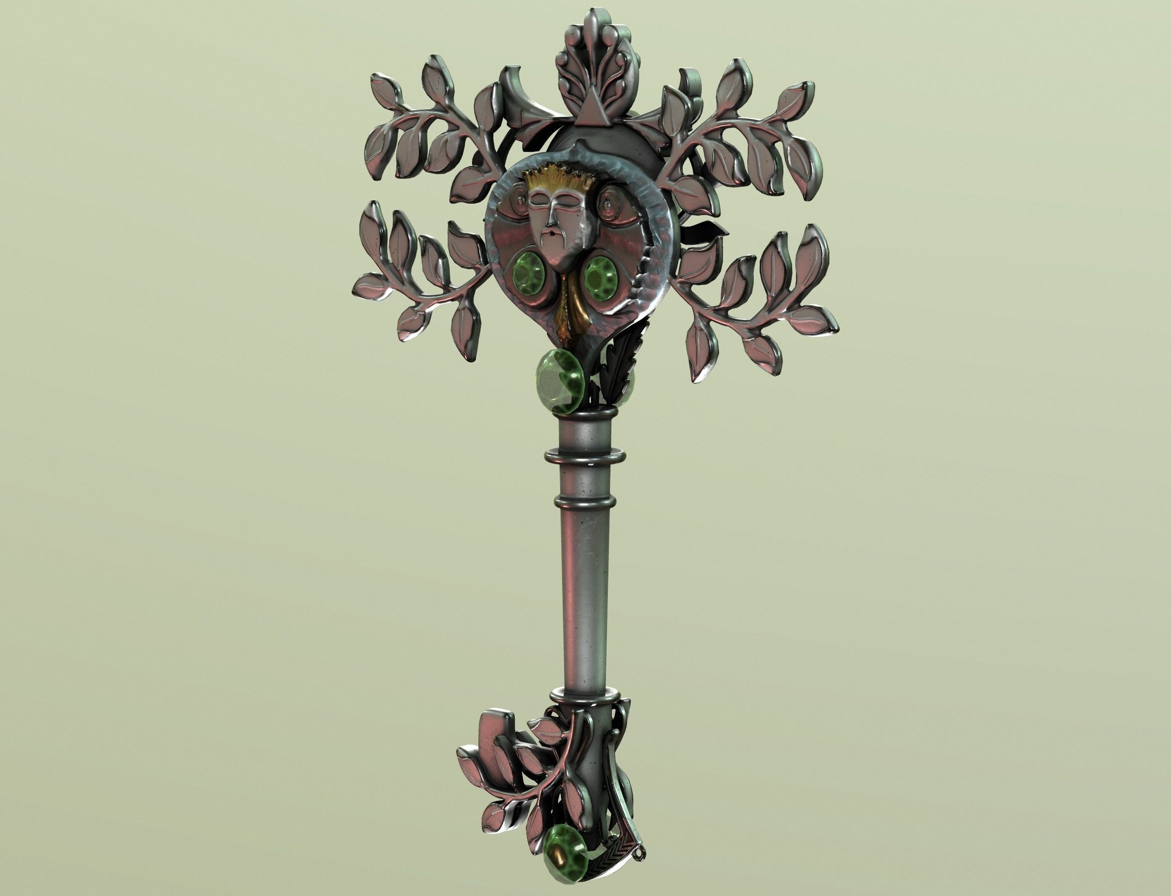 spring key Low-poly 3D model_17