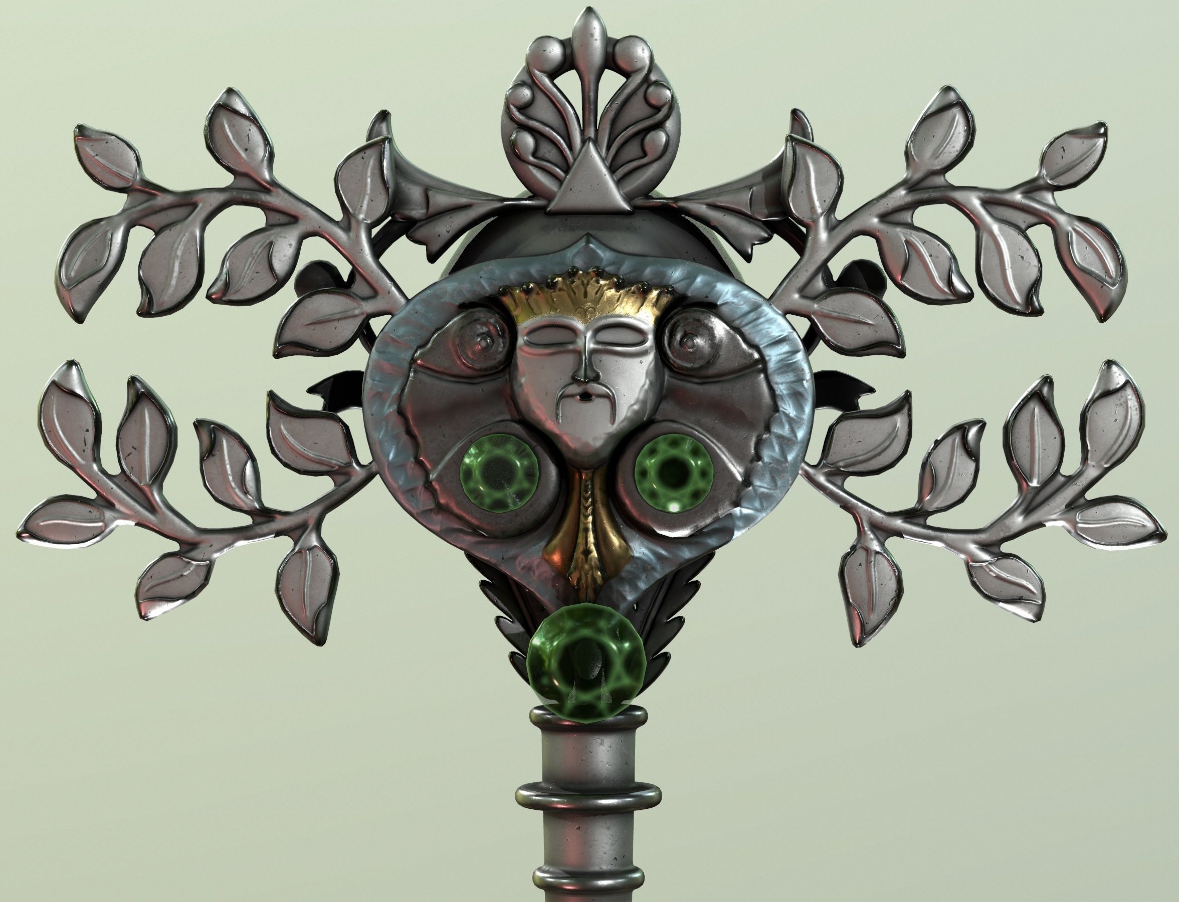 spring key Low-poly 3D model_9