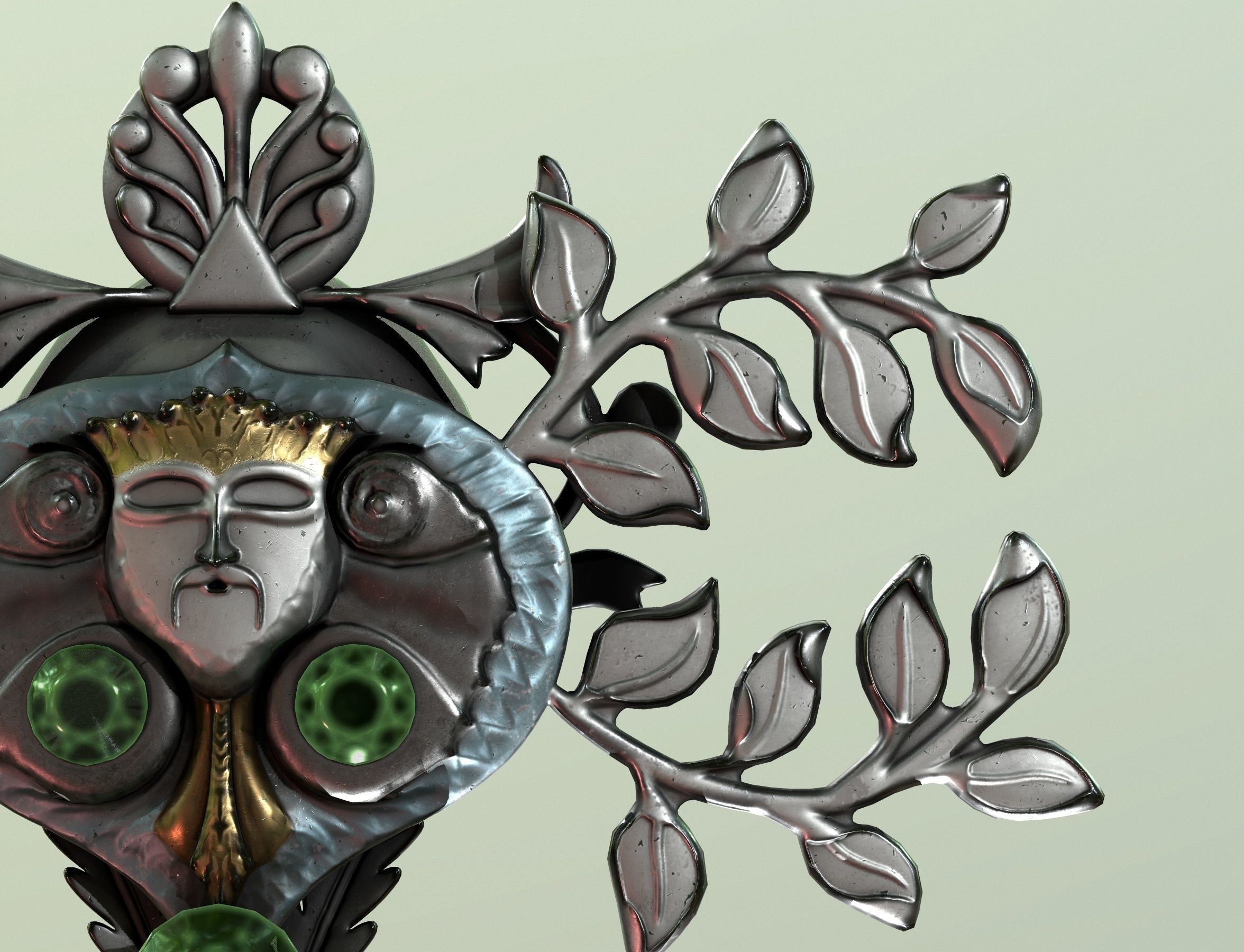 spring key Low-poly 3D model_21