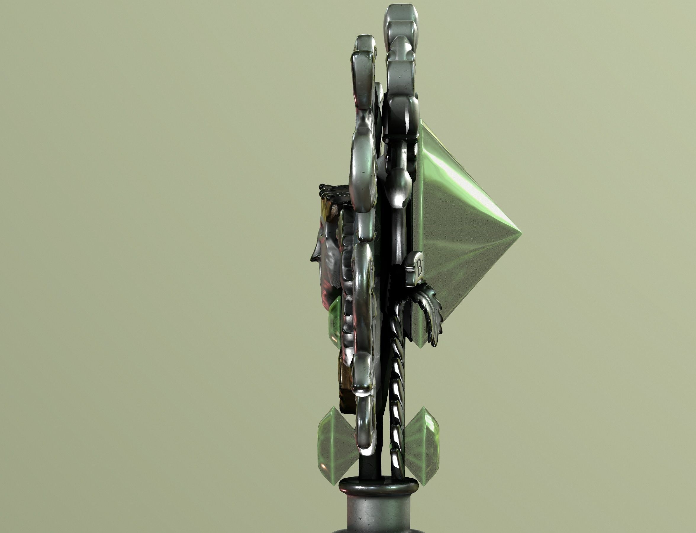 spring key Low-poly 3D model_25