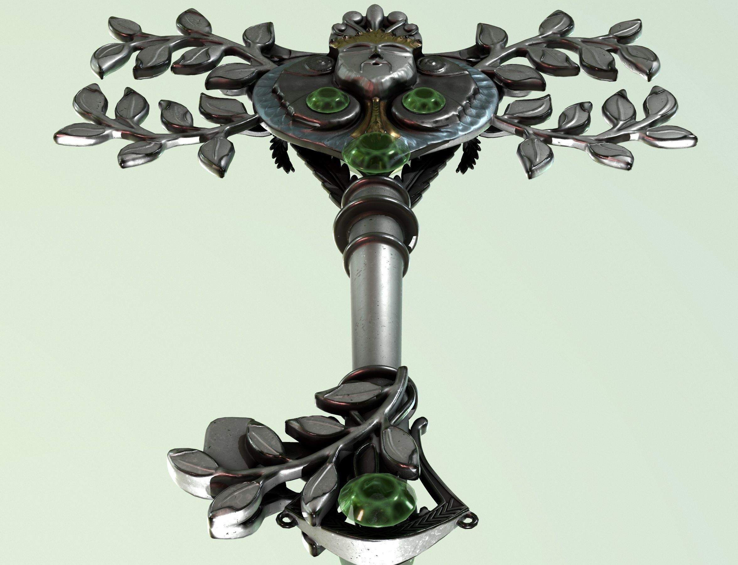 spring key Low-poly 3D model_6