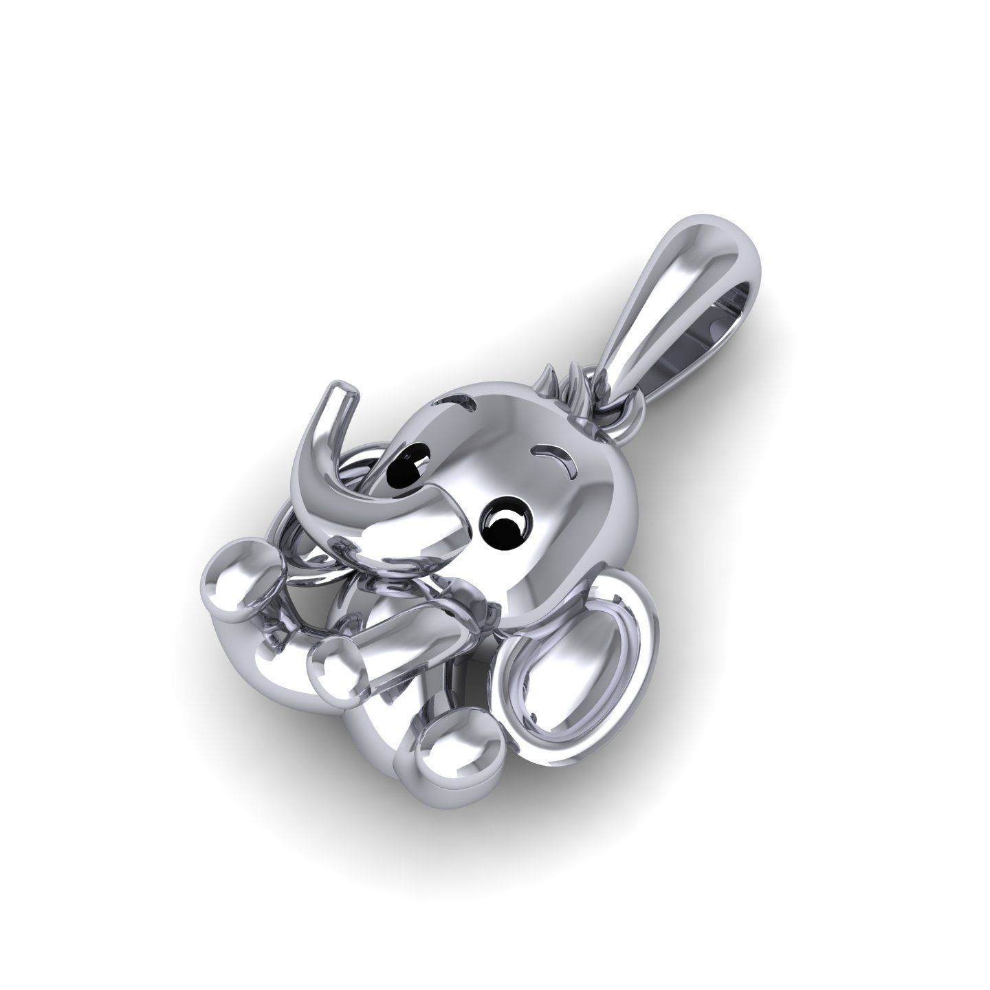 Elephant Pandent 3D print model_6