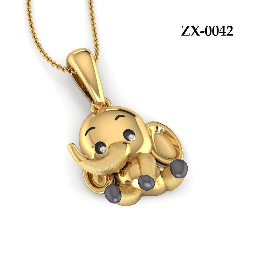 Elephant Pandent 3D print model_13