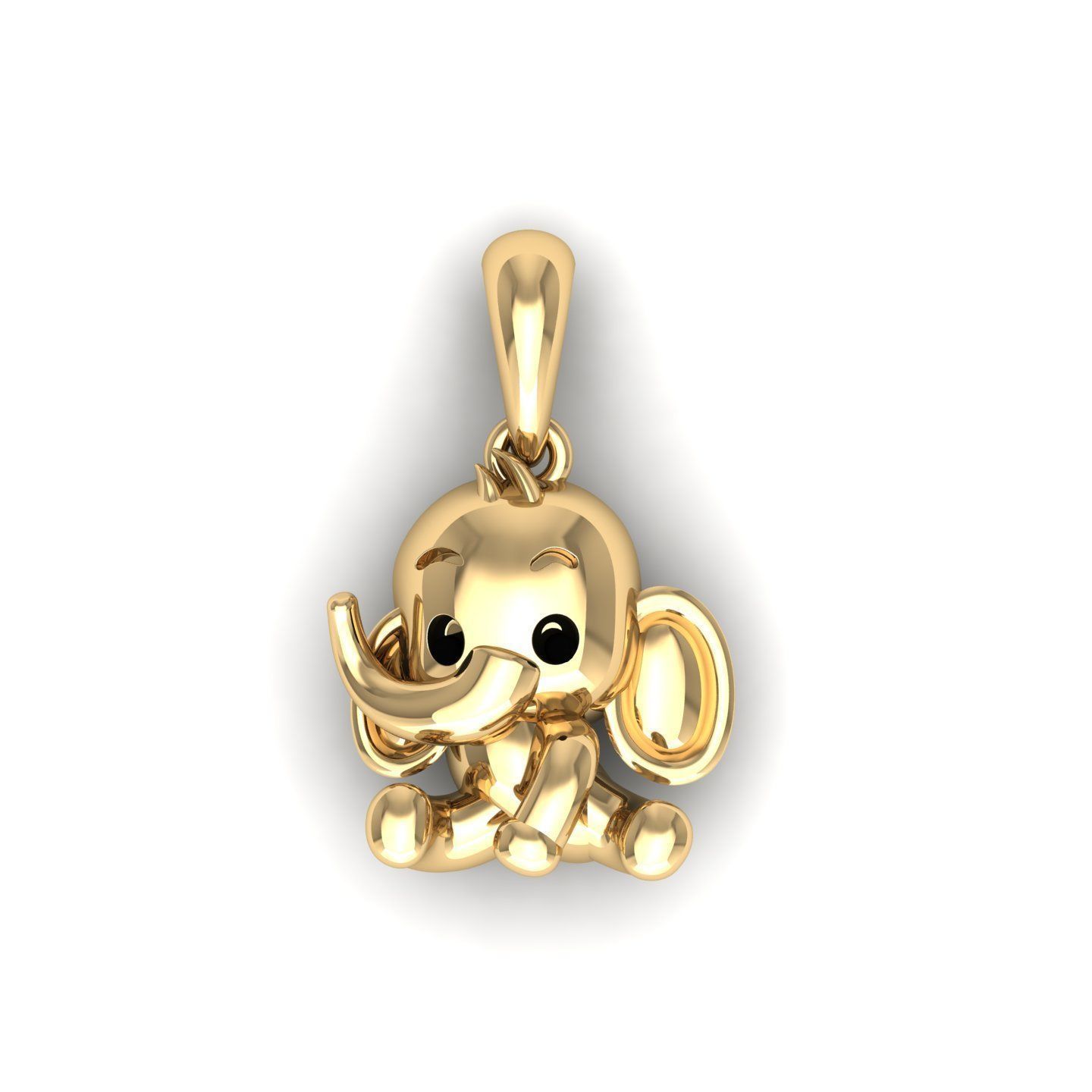 Elephant Pandent 3D print model_4