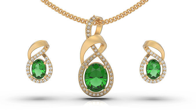 Lux  pendant earrings silver gold printable jewelry 3D model 3D print model