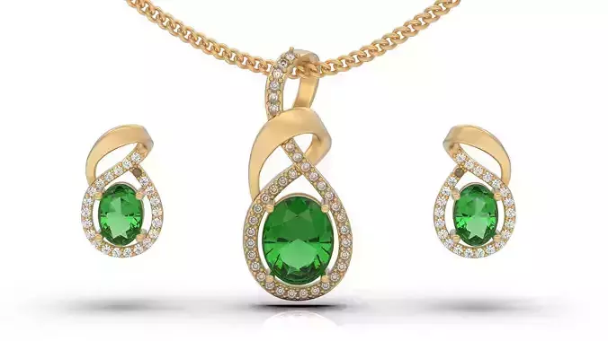 Lux  pendant earrings silver gold printable jewelry 3D model 3D print model