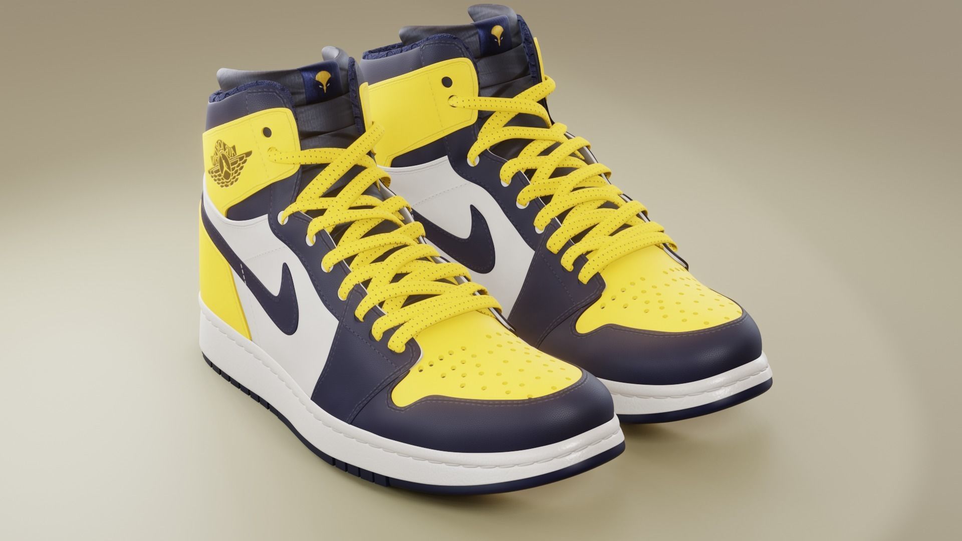 Air Jordan 1 Wolverine 3D model_1