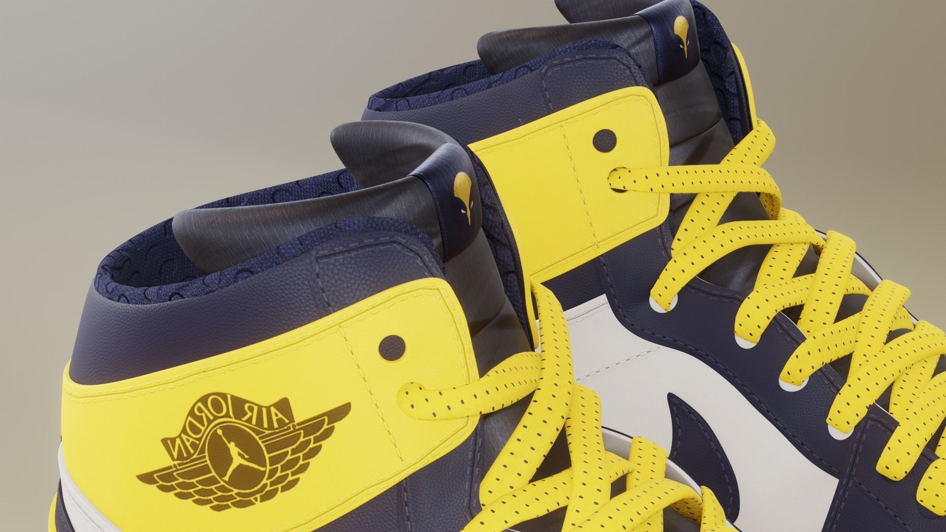Air Jordan 1 Wolverine 3D model_5