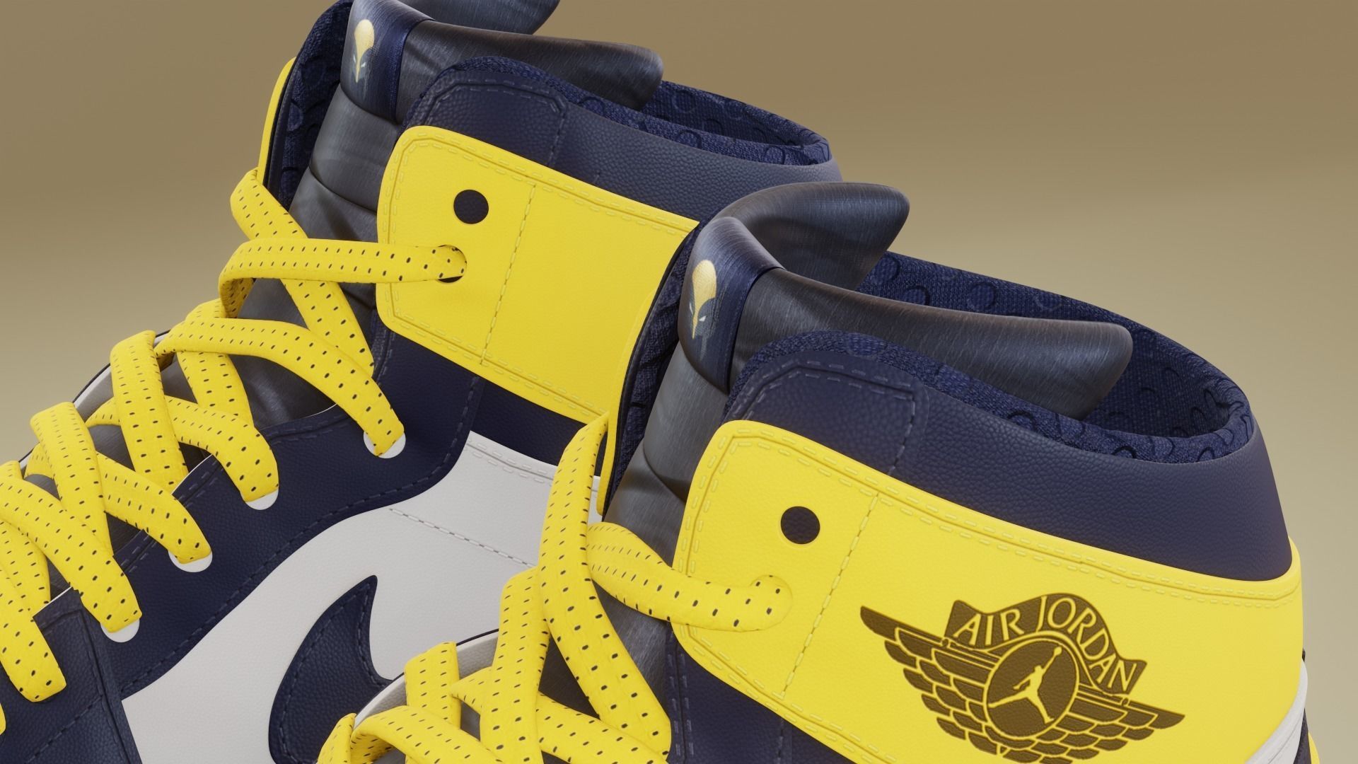 Air Jordan 1 Wolverine 3D model_4
