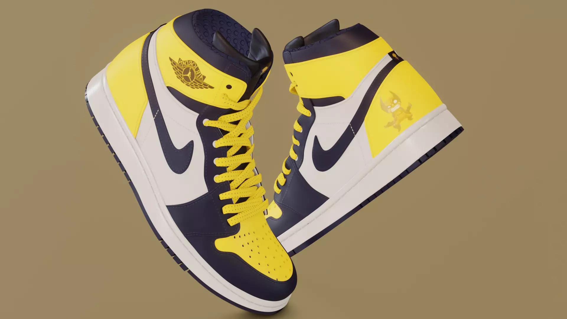 Air Jordan 1 Wolverine 3D model_0