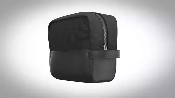 black leather dopp kit toilet bag clo3d