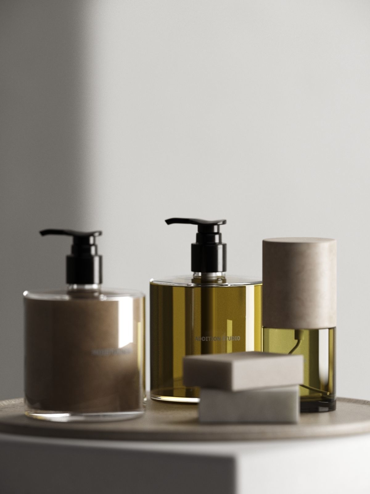 Tray with Body Care Products 3D model_2
