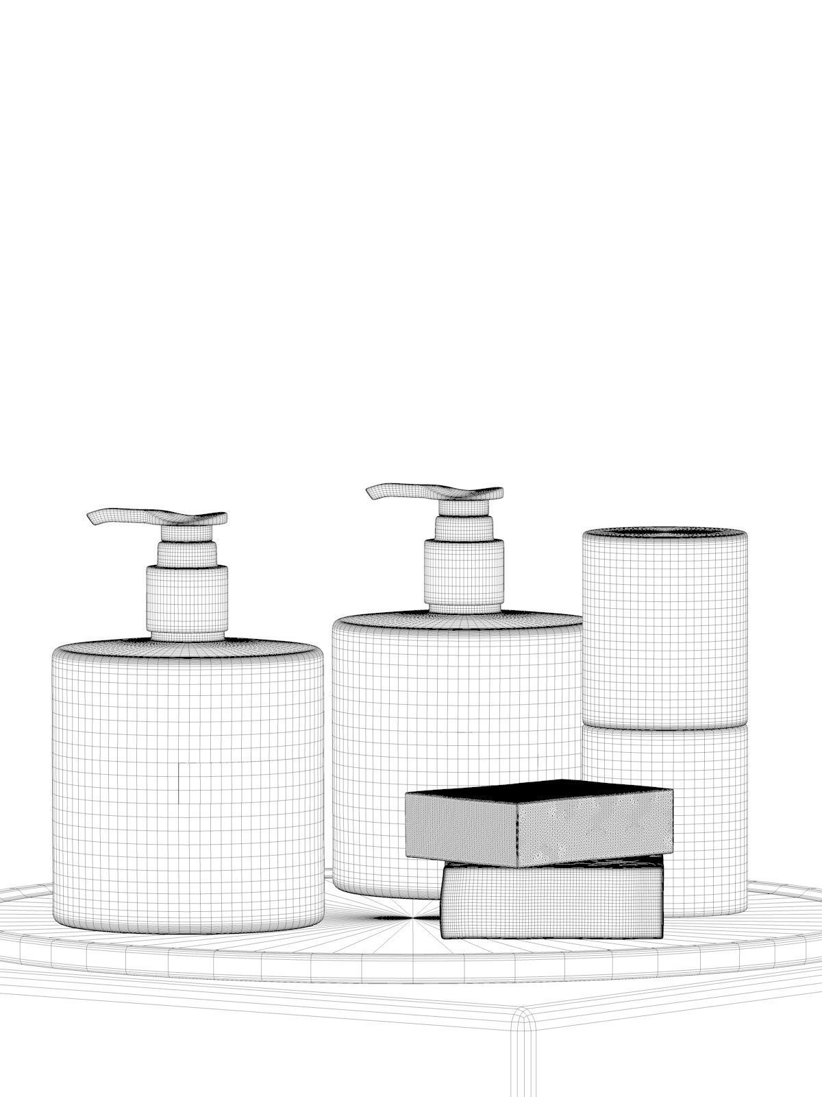 Tray with Body Care Products 3D model_3