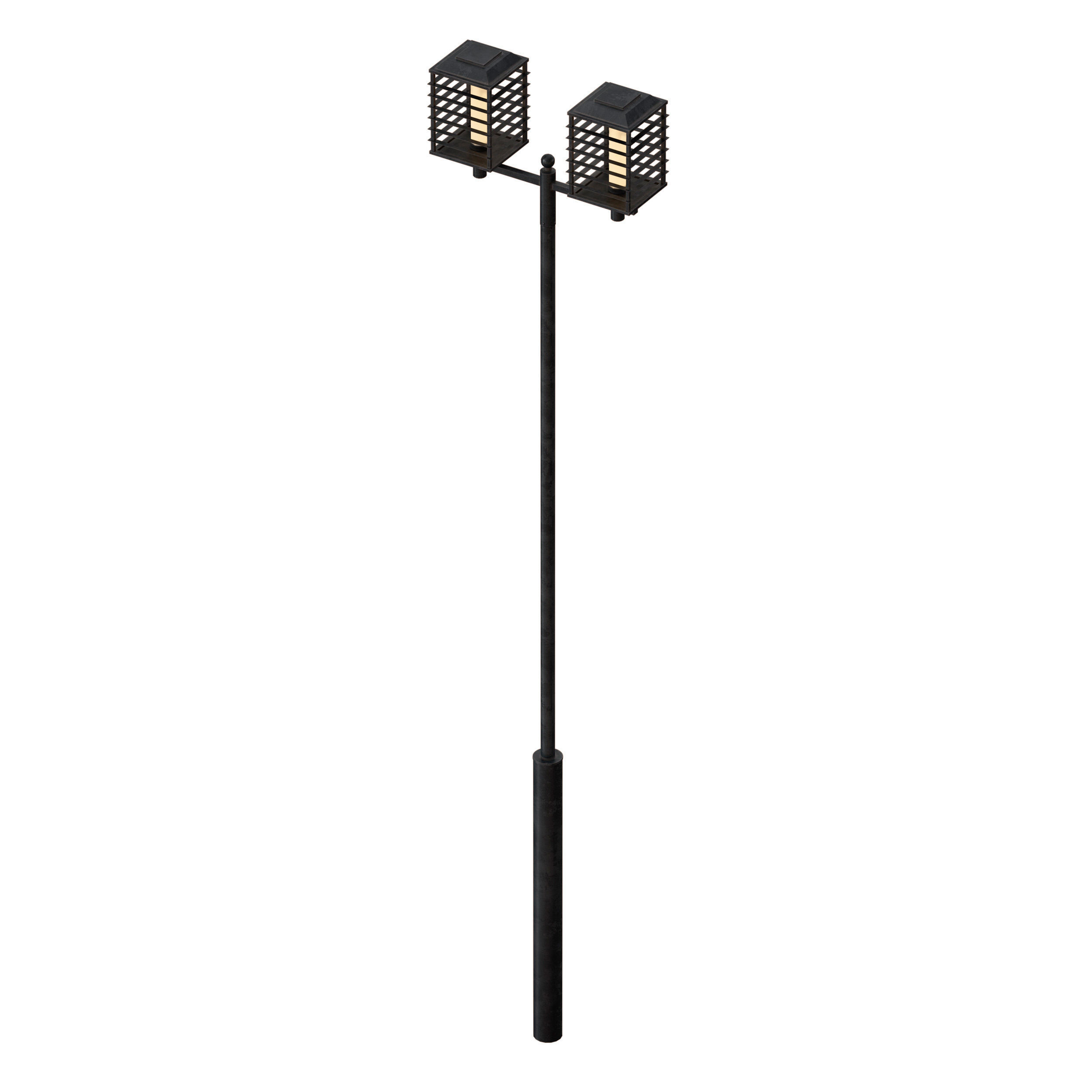 Street park lamp post 3D model_4