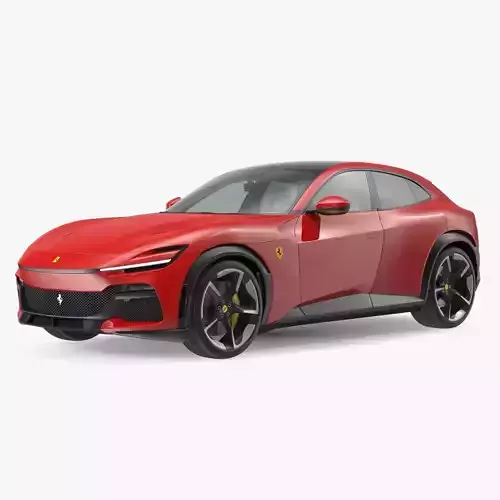 2023 Red Ferrari Purosangue SUV Rigged
