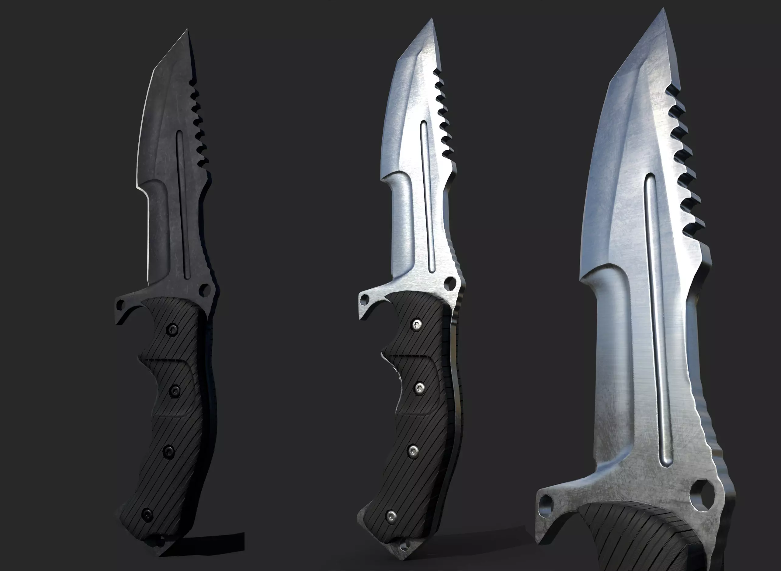 Huntsman Knife - Two style Low-poly 3D model
