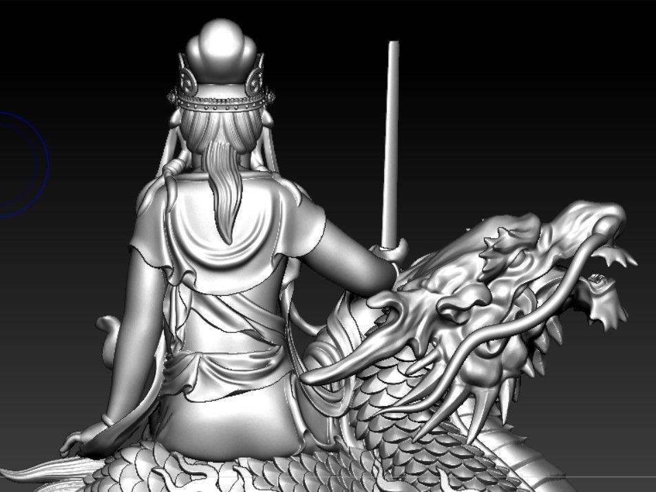 Buddha and Bodhisattva Manjushri and Bodhisattva Universal sage 3D print model_6
