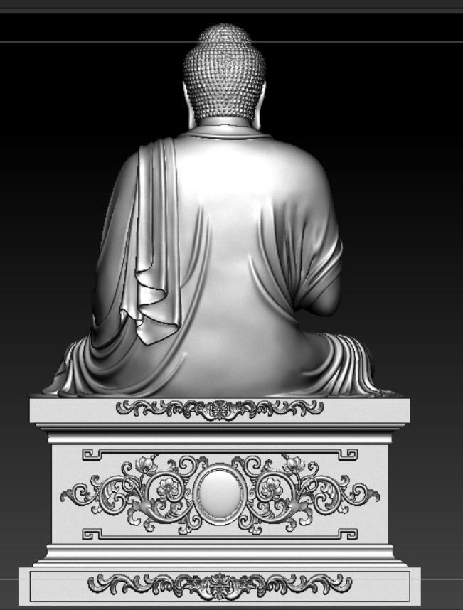 Buddha and Bodhisattva Manjushri and Bodhisattva Universal sage 3D print model_19