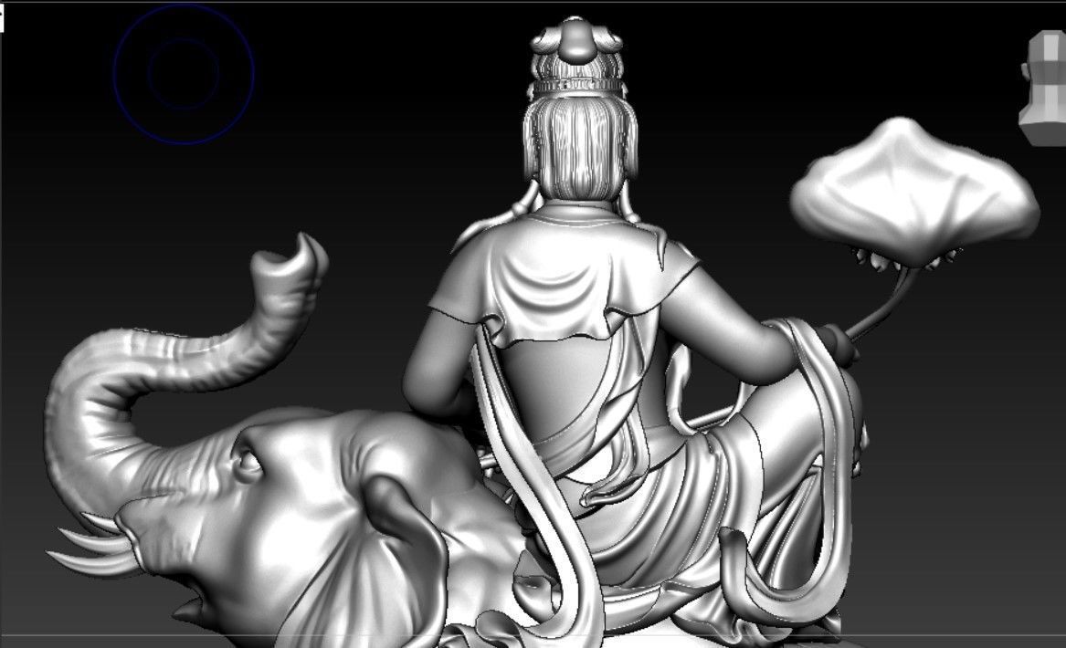 Buddha and Bodhisattva Manjushri and Bodhisattva Universal sage 3D print model_7