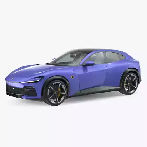 2023 Blue Ferrari Purosangue SUV Simple Interior