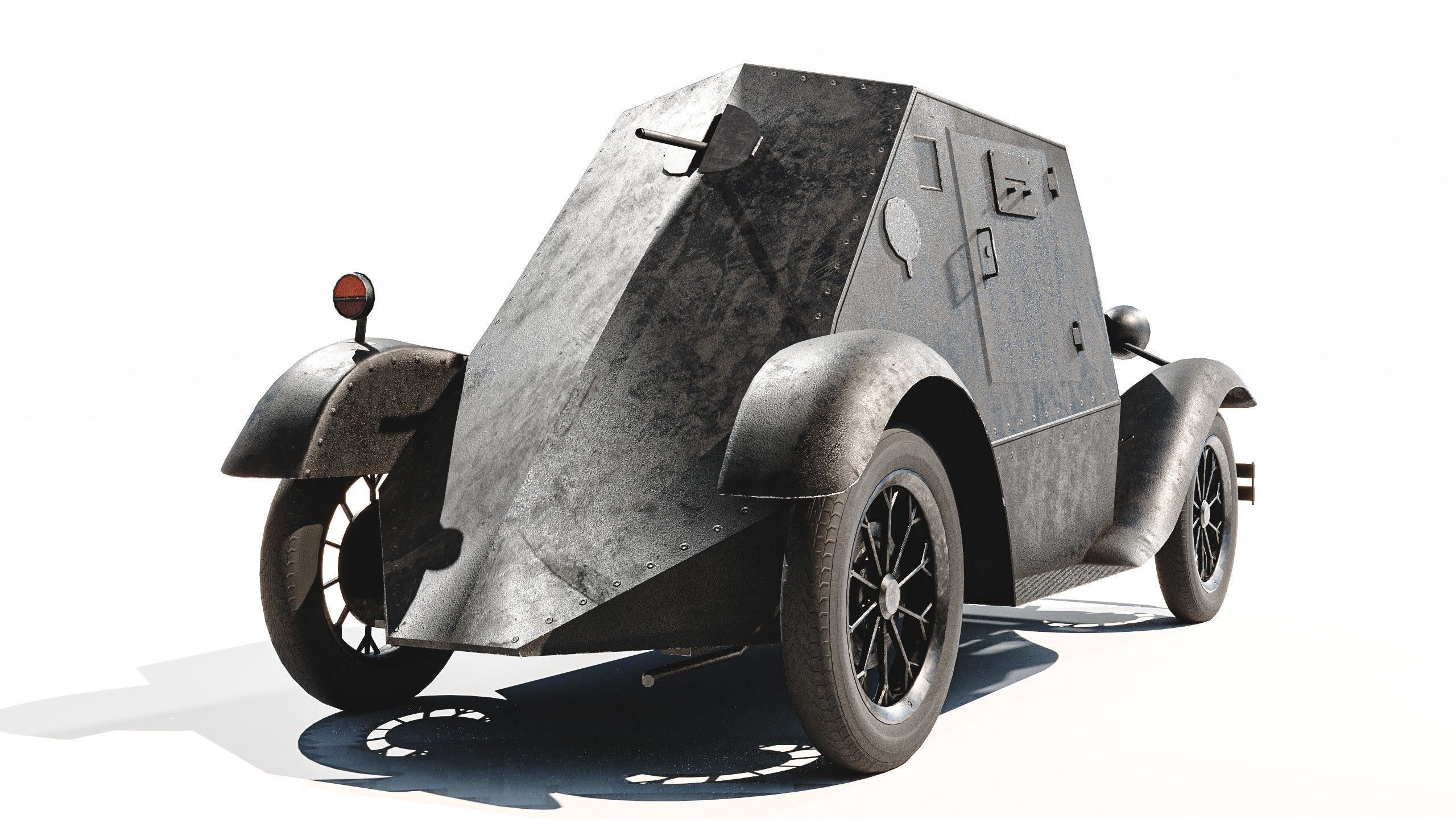 D-8 Soviet light armored car 1930s Low-poly 3D model_11