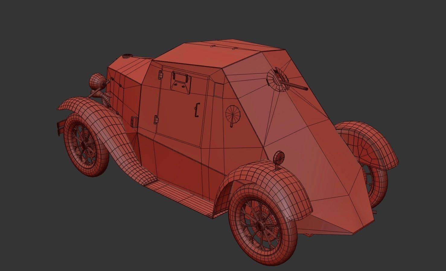 D-8 Soviet light armored car 1930s Low-poly 3D model_20