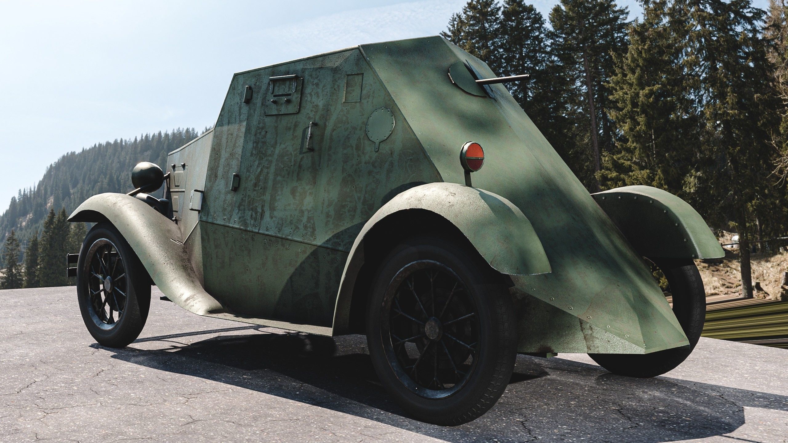 D-8 Soviet light armored car 1930s Low-poly 3D model_1