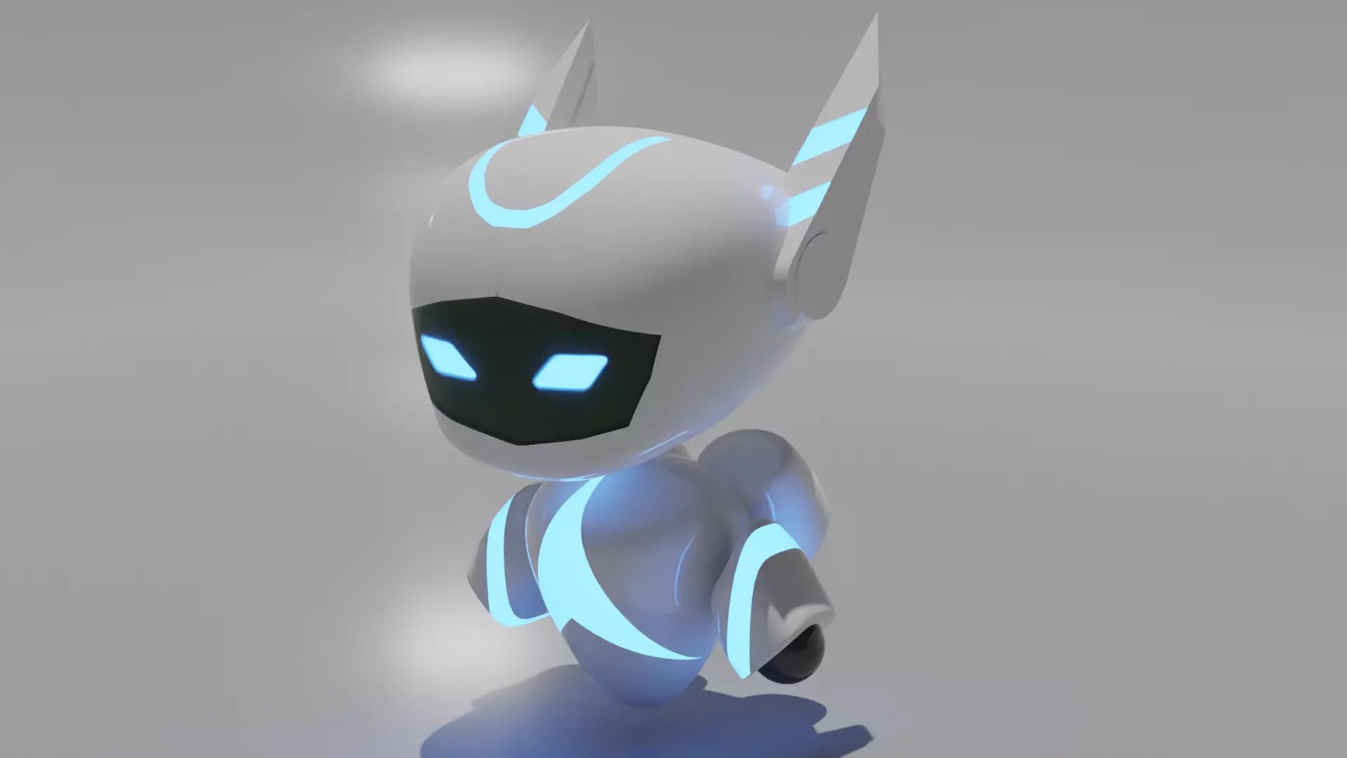 Futuristic robot 3D model Low-poly 3D model
