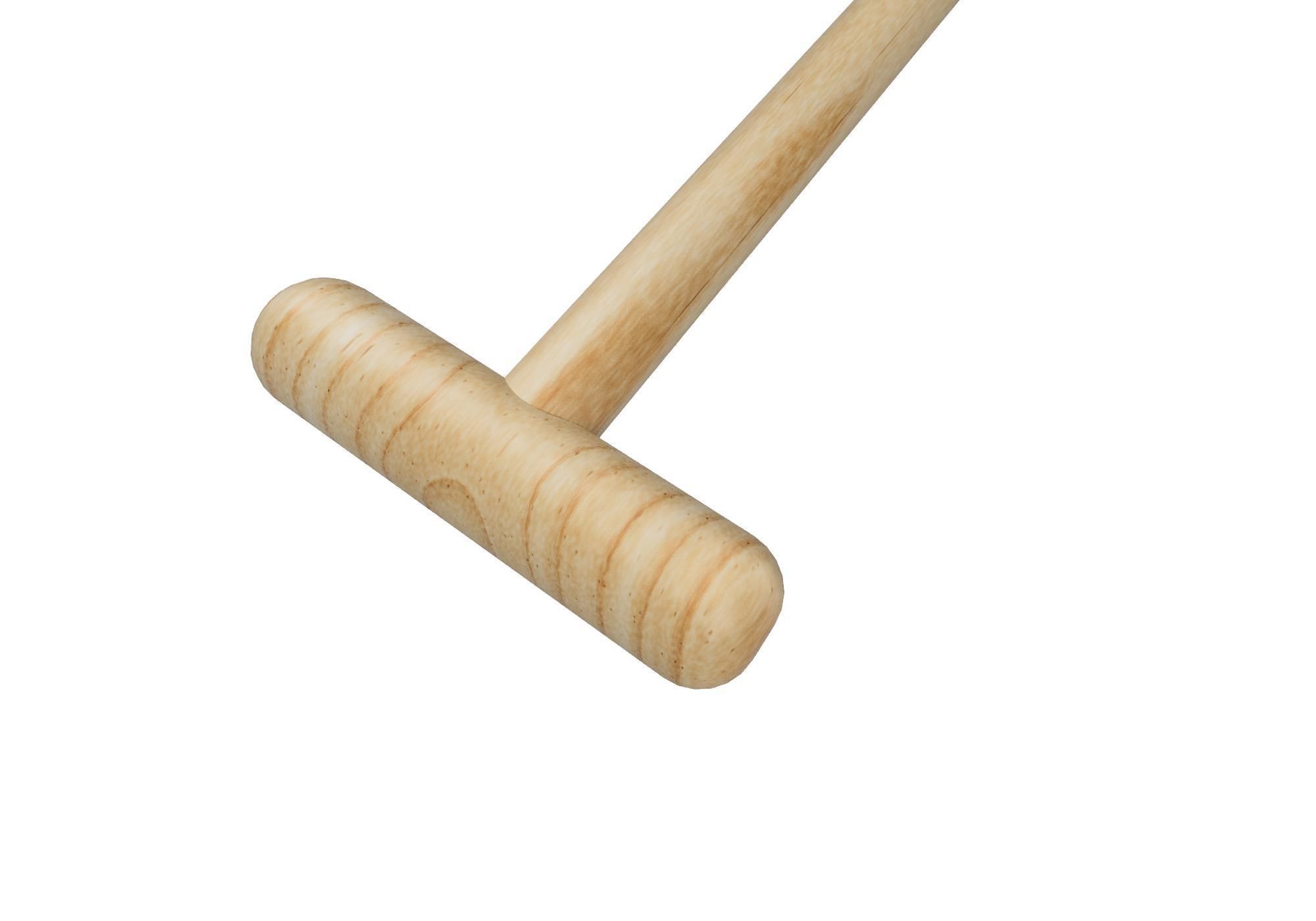 Pitchfork wooden Low-poly 3D model_4