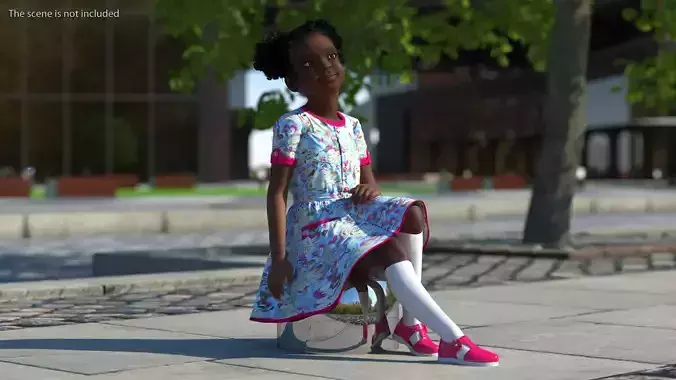 Black Child Girl Rigged for Modo