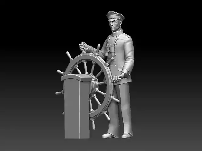 SAILOR soldier on ship wheel 3D print model