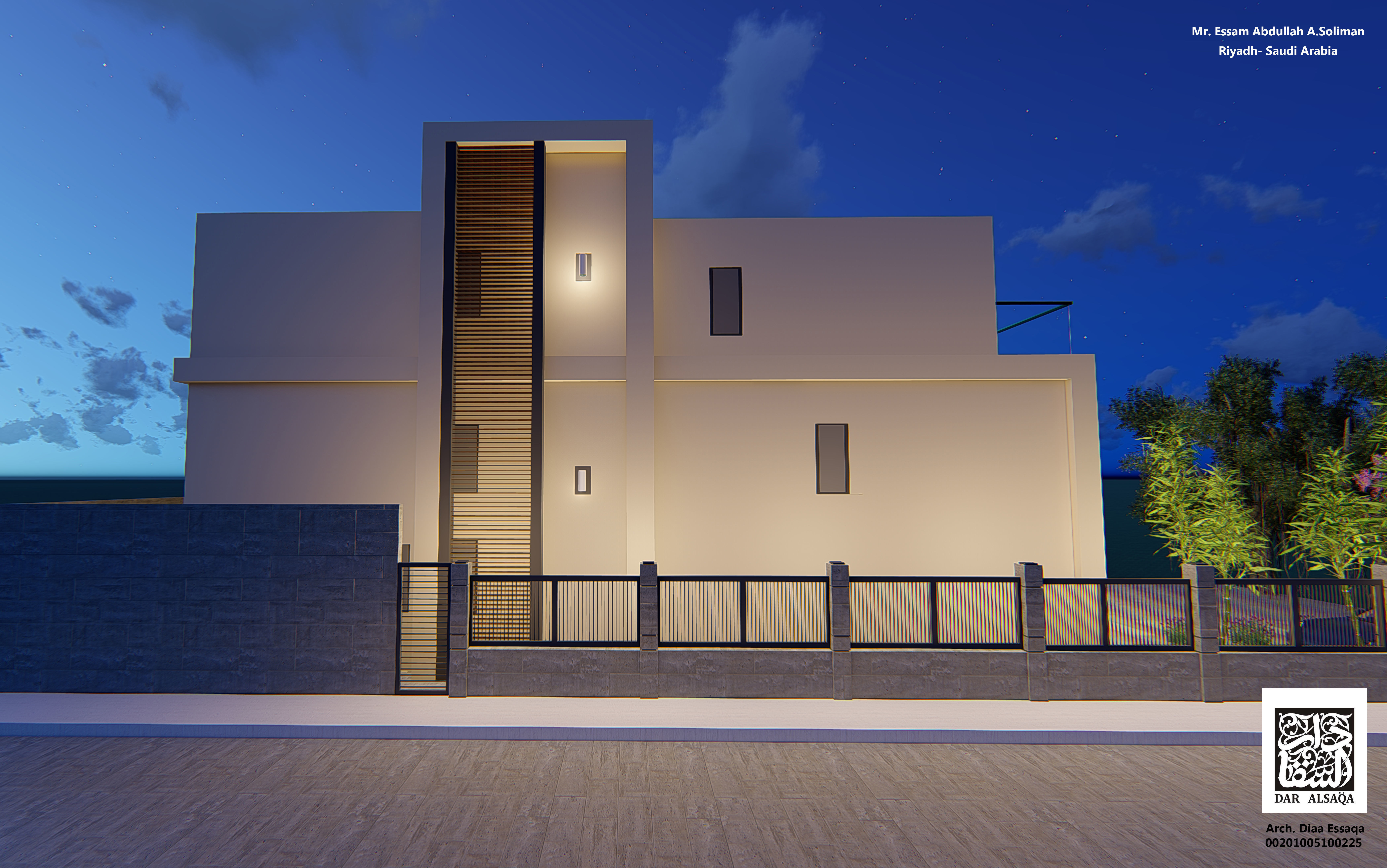 Modern villa exterior  3D model_2