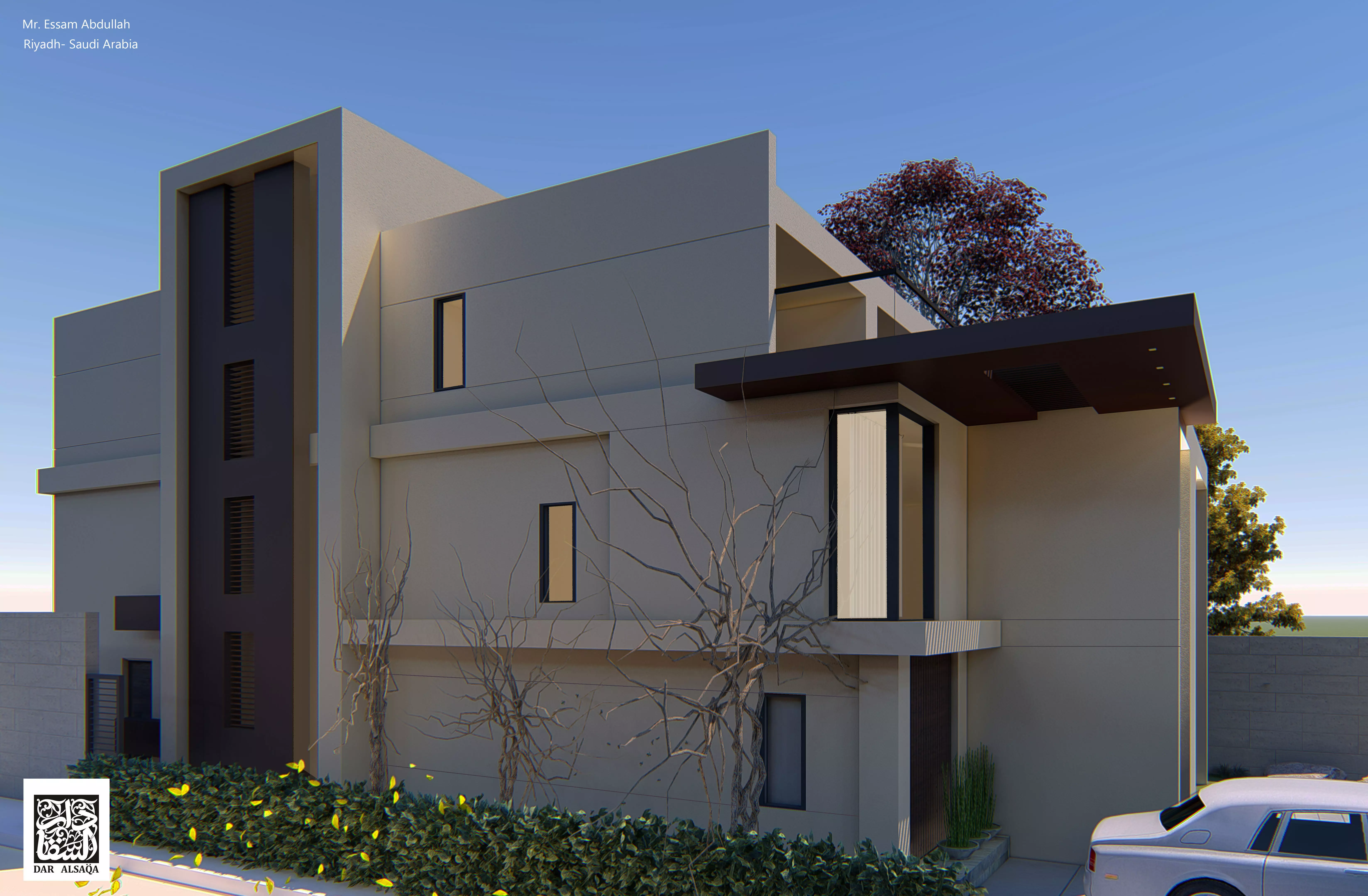 Modern villa exterior  3D model_0