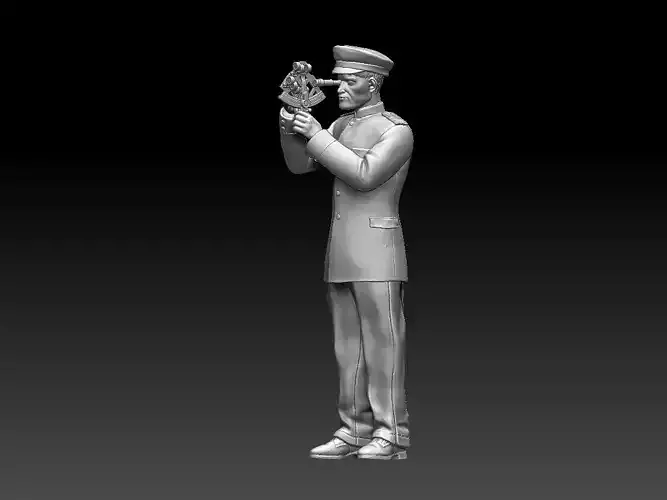 SAILOR soldier holding trumpet