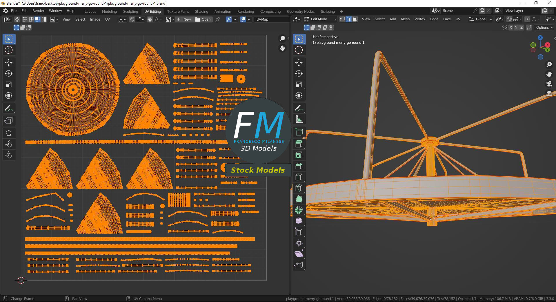 Playground merry-go-round 1 3D model_10