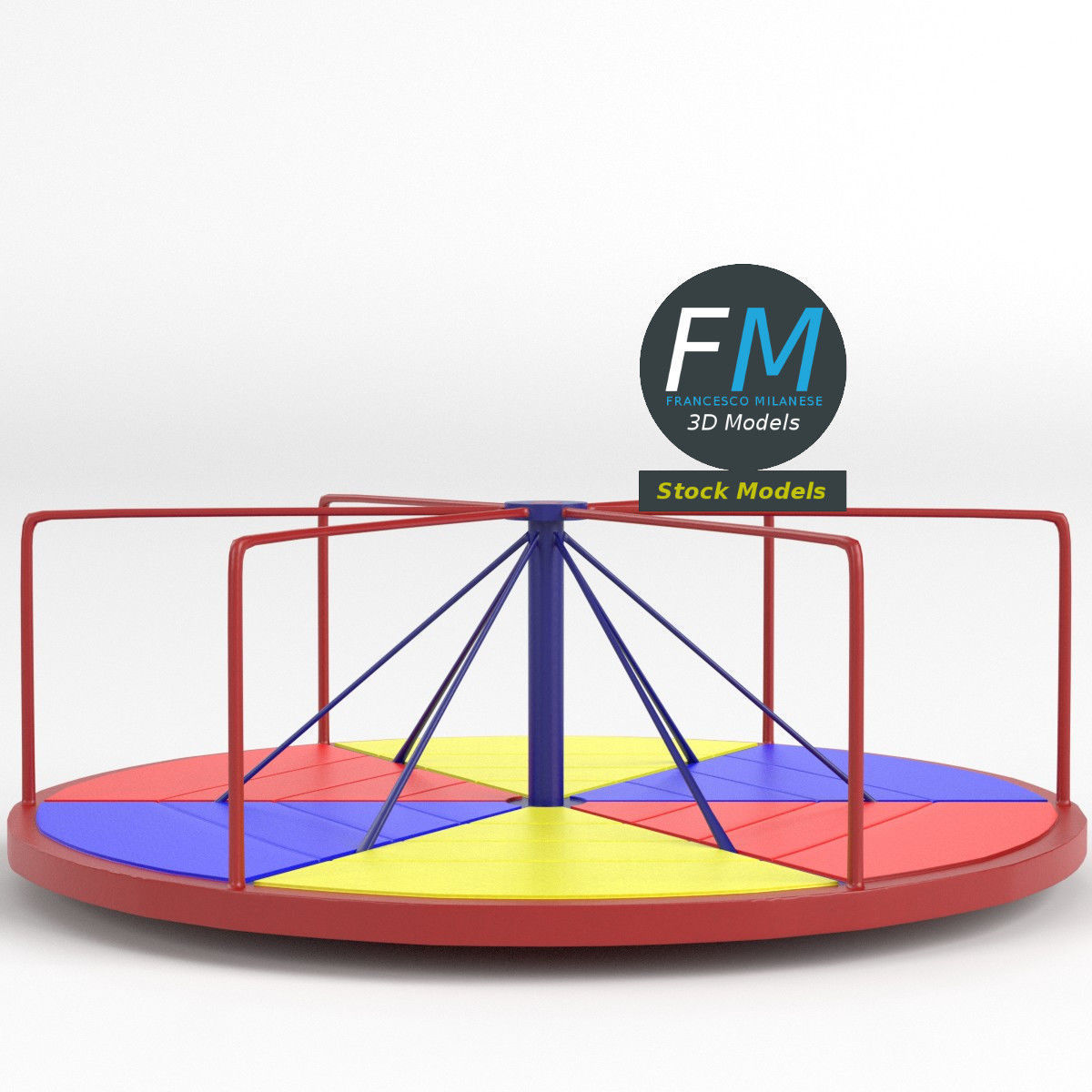 Playground merry-go-round 1 3D model_3
