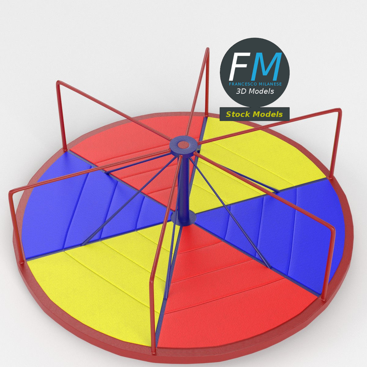 Playground merry-go-round 1 3D model_2