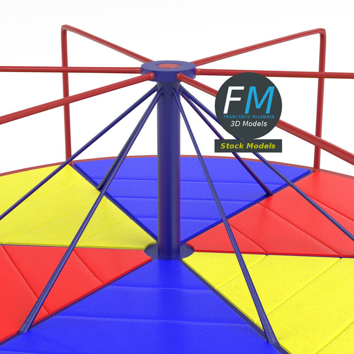 Playground merry-go-round 1 3D model_4