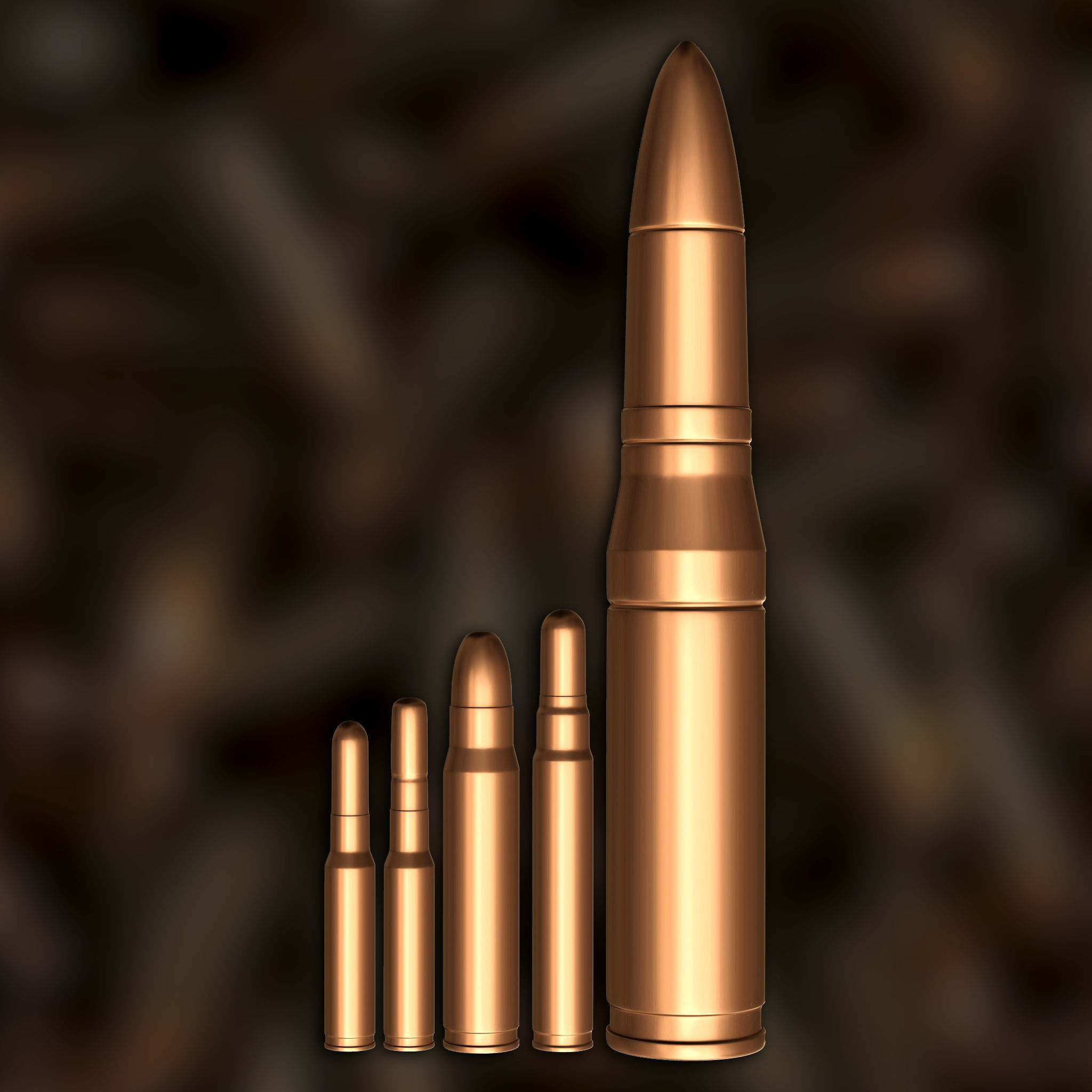 Ammunition And Ammo Base Mesh 3D model_11
