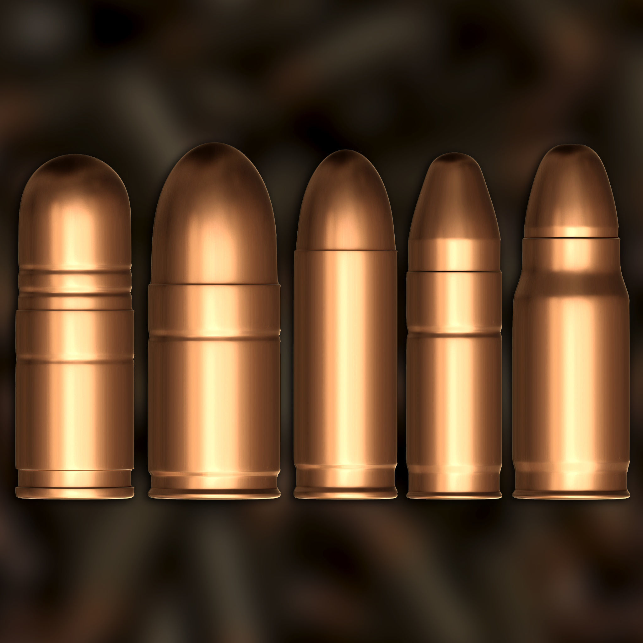 Ammunition And Ammo Base Mesh 3D model_5
