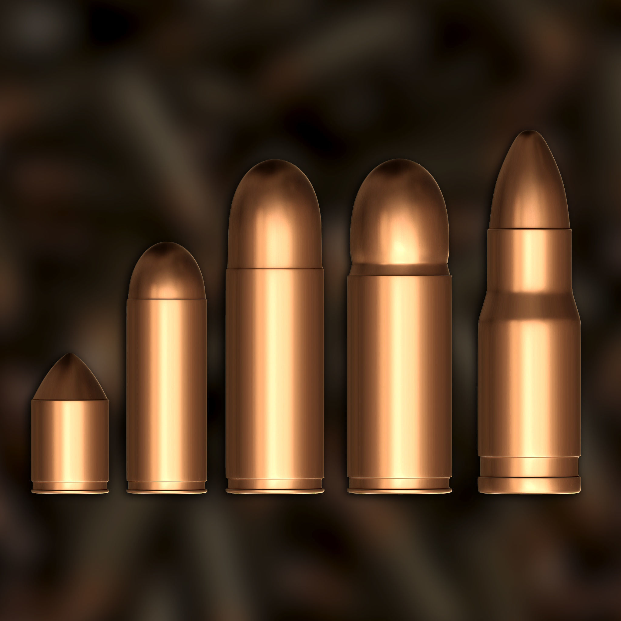 Ammunition And Ammo Base Mesh 3D model_2
